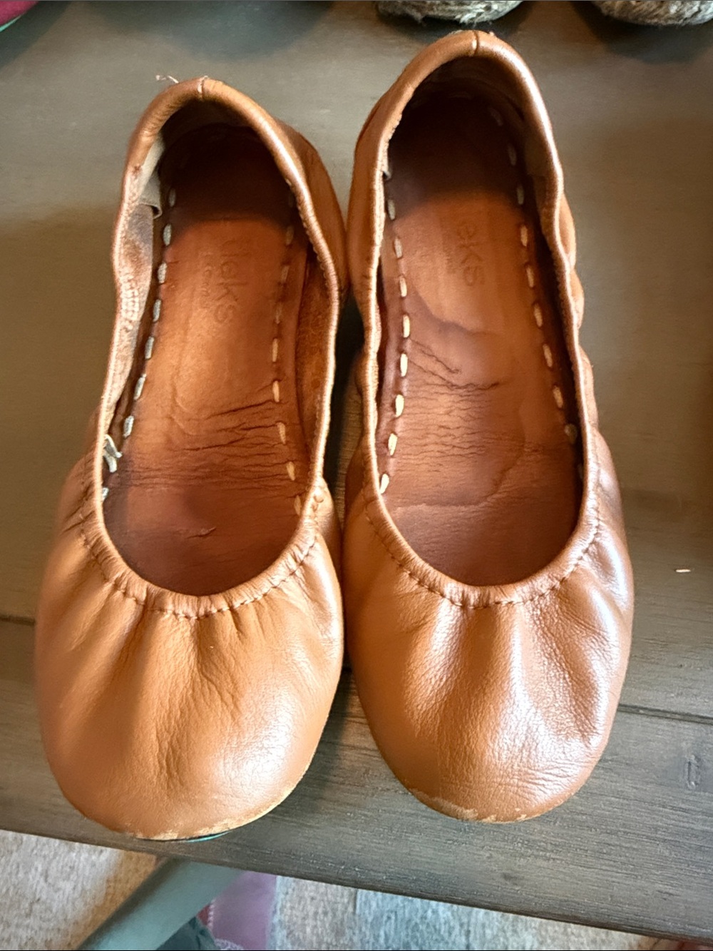 Tieks Women’s Leather Ballet Flats in Cognac Brown